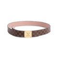 Louis Vuitton Damier Ebene Pink Cowhide Leather Morningram 30 MM Reversible Belt 80 32