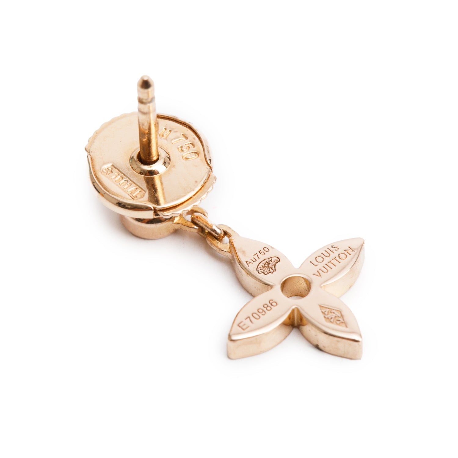 Louis Vuitton 18k Rose Gold & Diamond Idylle Blossom Stud Earrings w/ Box
