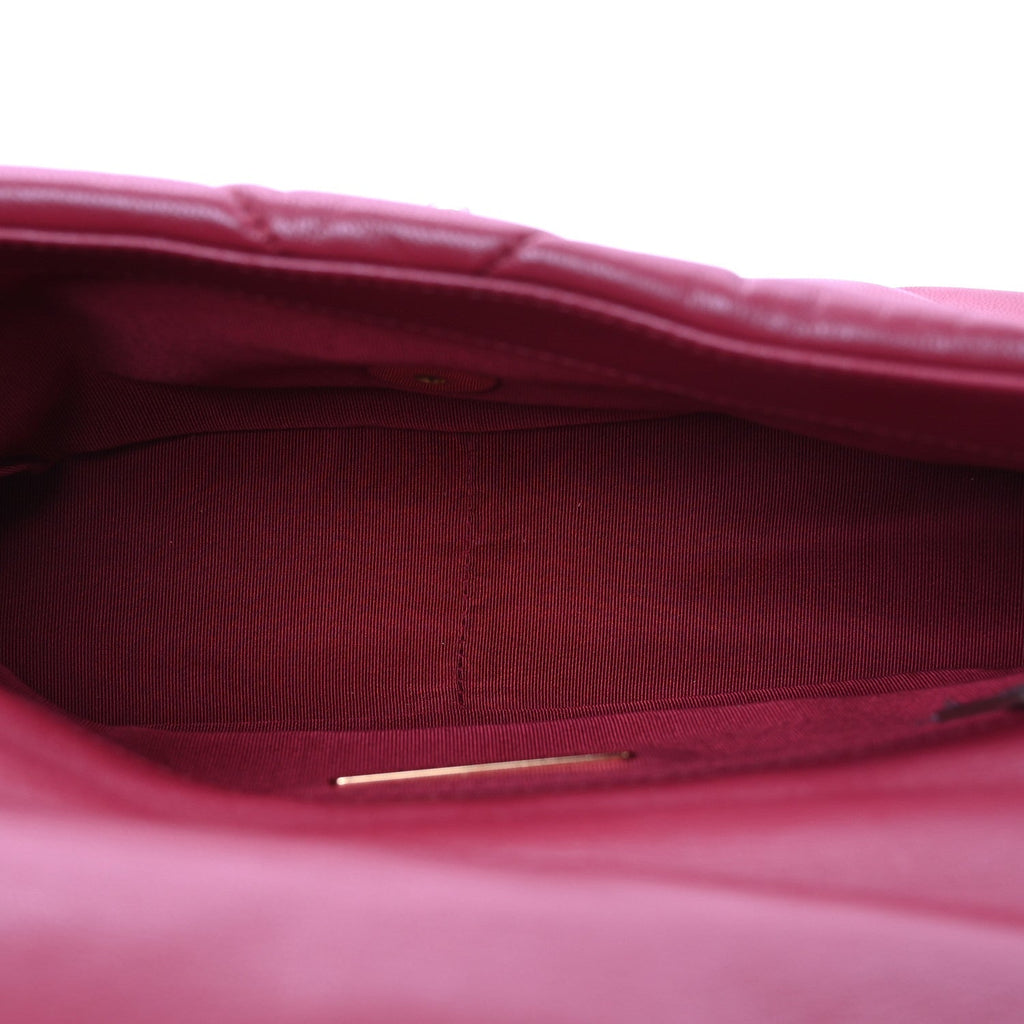 Goatskin Quilted Medium Chanel 19 Flap Red