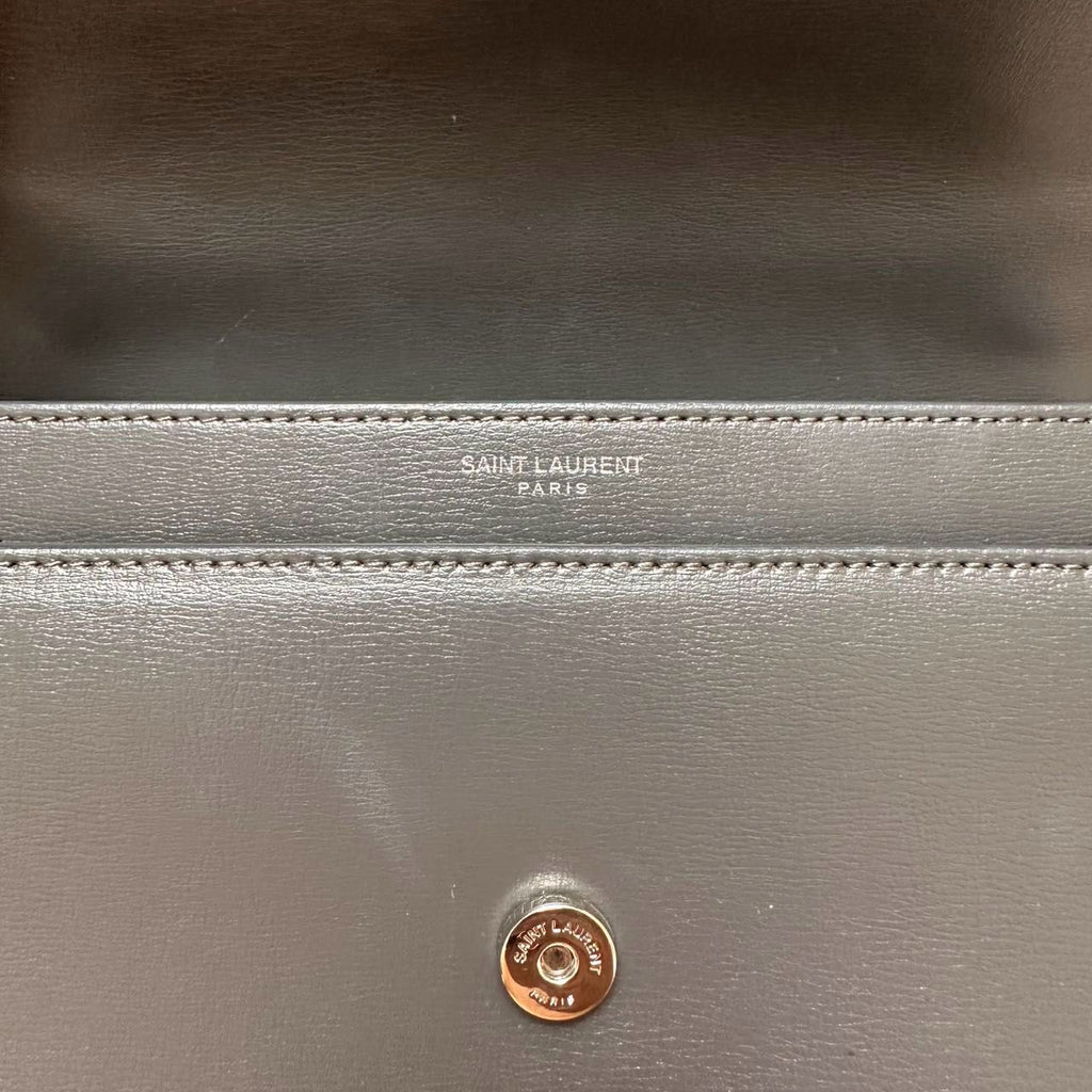 Saint Laurent Grey Calfskin Medium Monogram Sunset