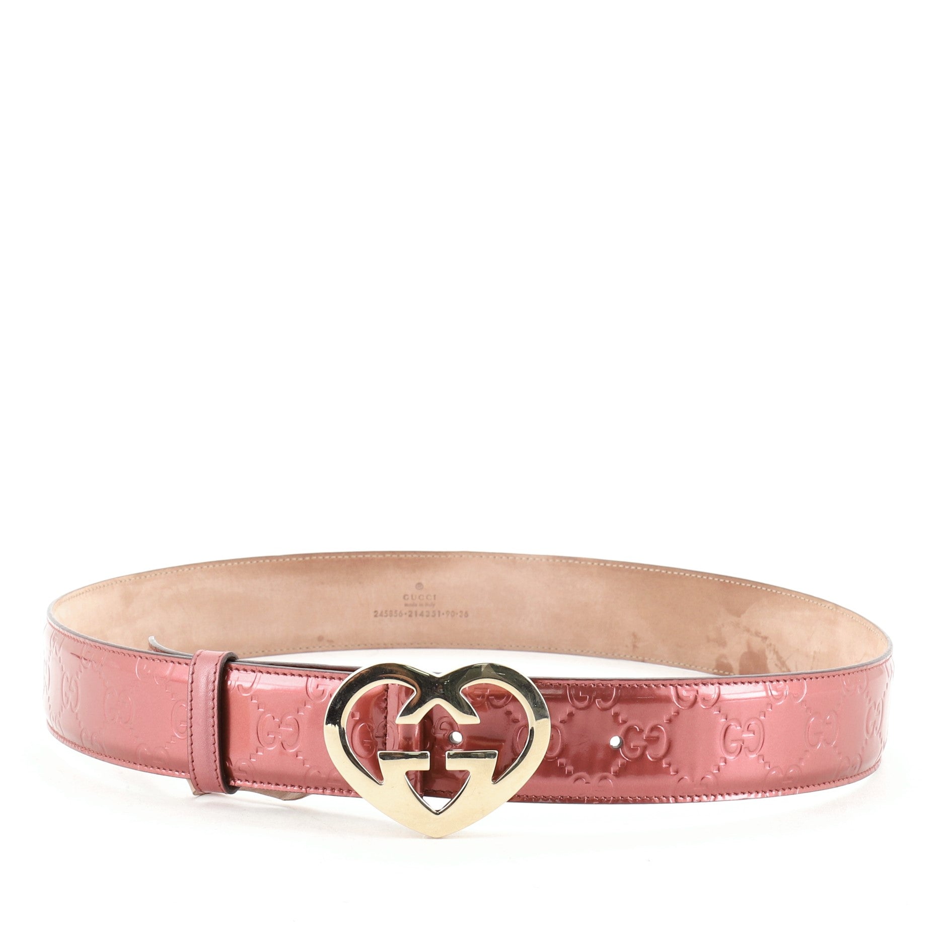 Lovely Heart GG Belt Guccissima Leather Wide 90