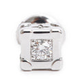 Louis Vuitton 18k White Gold Diamond Les Gastons Vuitton Trunk Single Stud Earring w/ Box