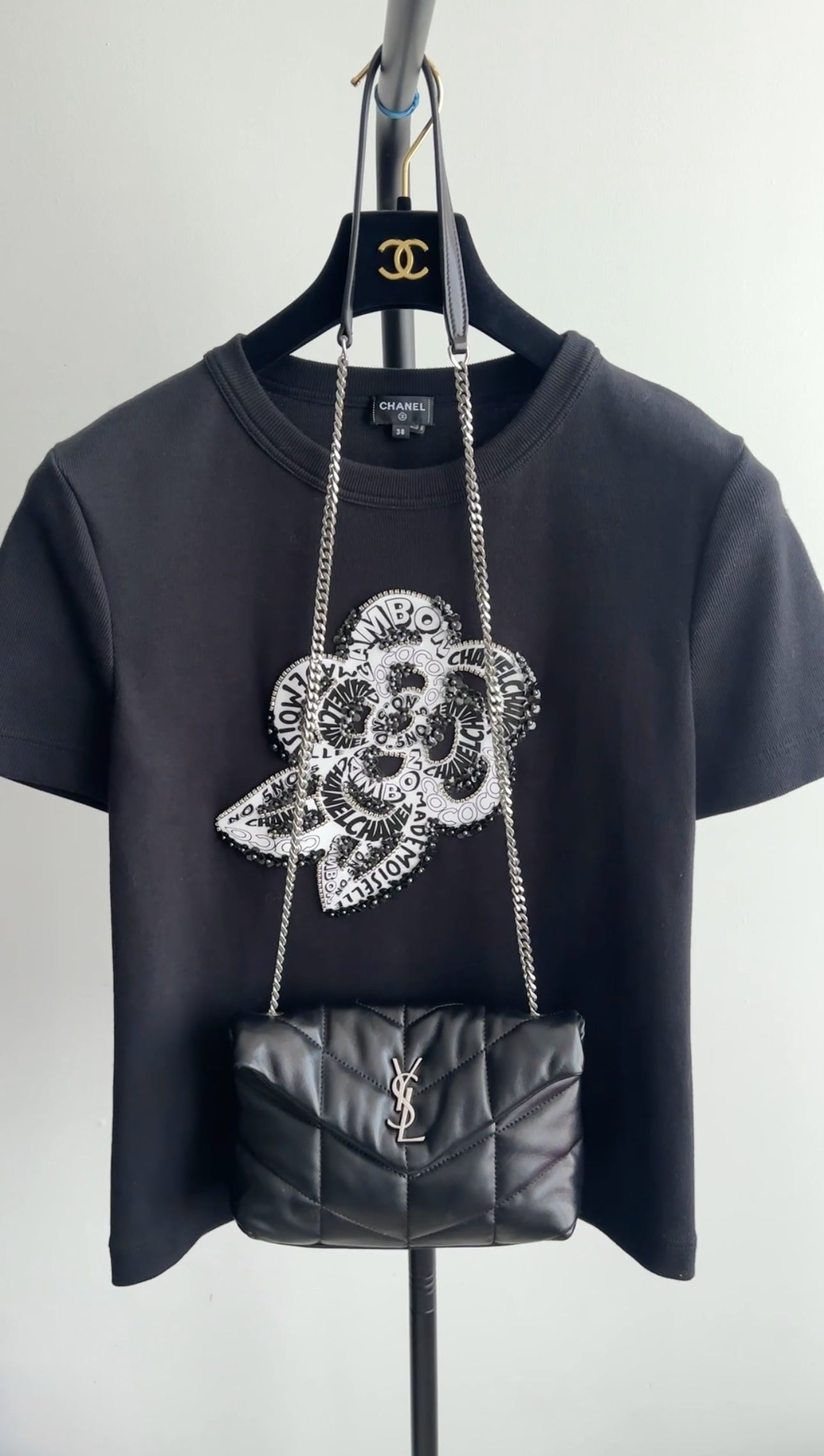 Saint Laurent Black Quilt Leather Toy Puffer Bag
