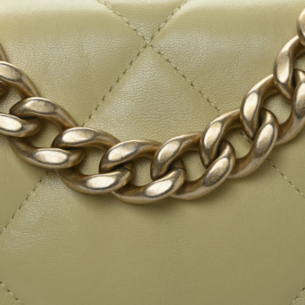 Lambskin Quilted Medium Chanel 19 Flap Yellow