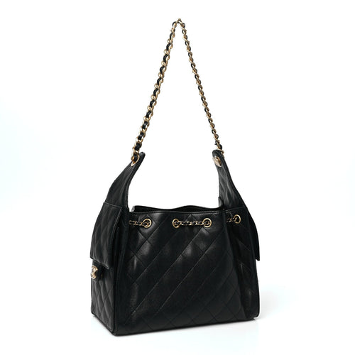 Caviar Quilted Small Chanel 25 Handbag Black