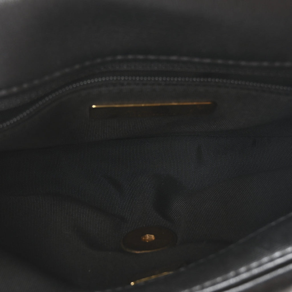 Lambskin Chain Quilted Medium Chanel 19 Flap Black