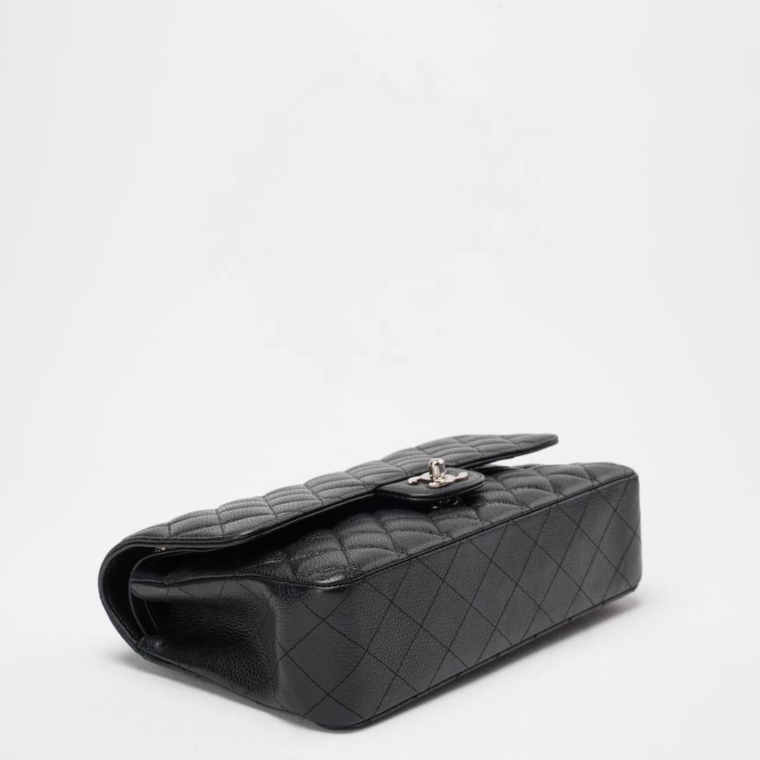 Chanel Black Quilted Caviar Medium Classic Double Flap Bag