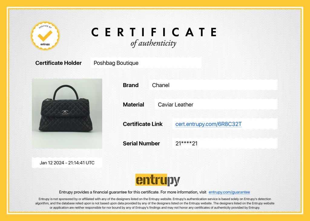 Chanel Coco Top Handle Medium Caviar Leather Bag