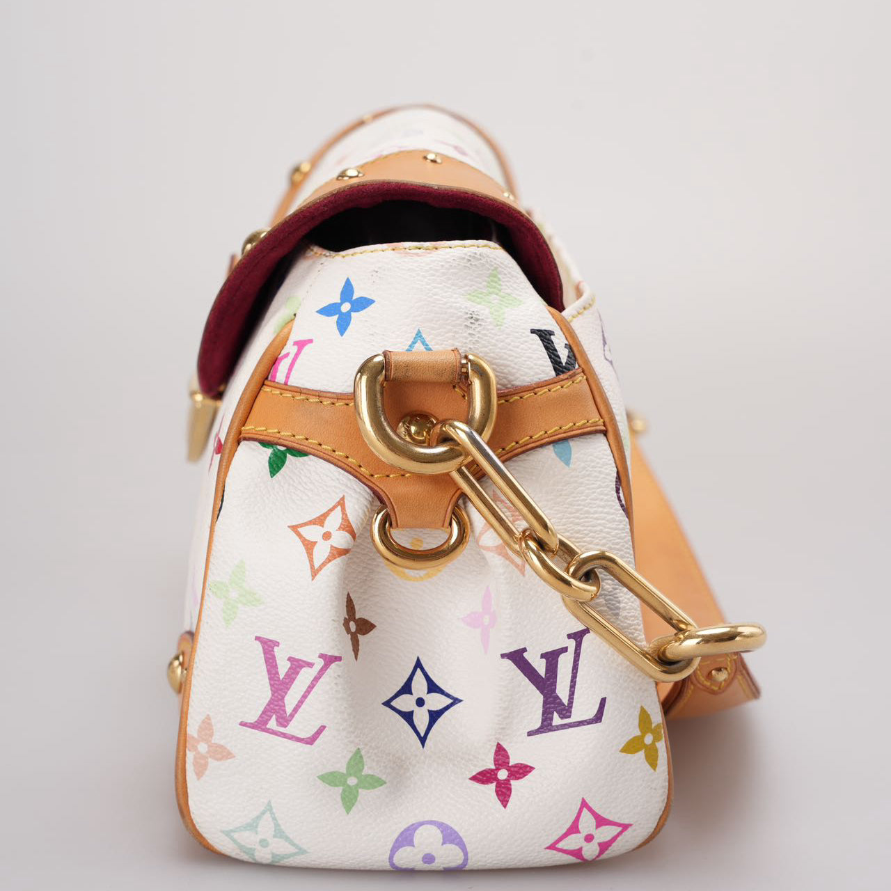 Louis Vuitton Vintage White Monogram Multicolore Beverly MM Blanco