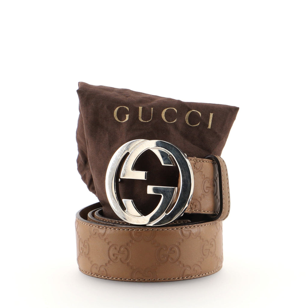 Interlocking G Belt Guccissima Leather Wide 80