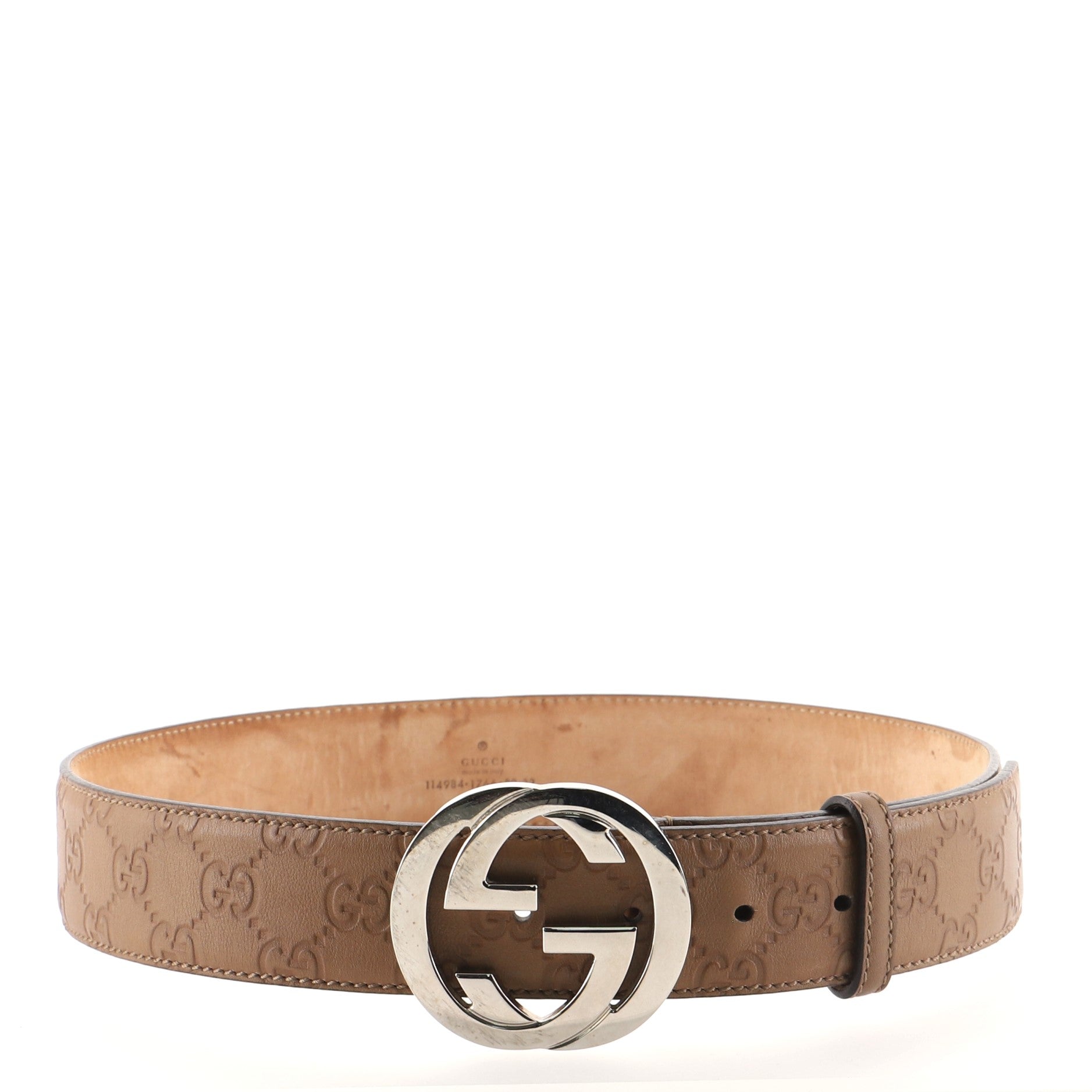 Interlocking G Belt Guccissima Leather Wide 80