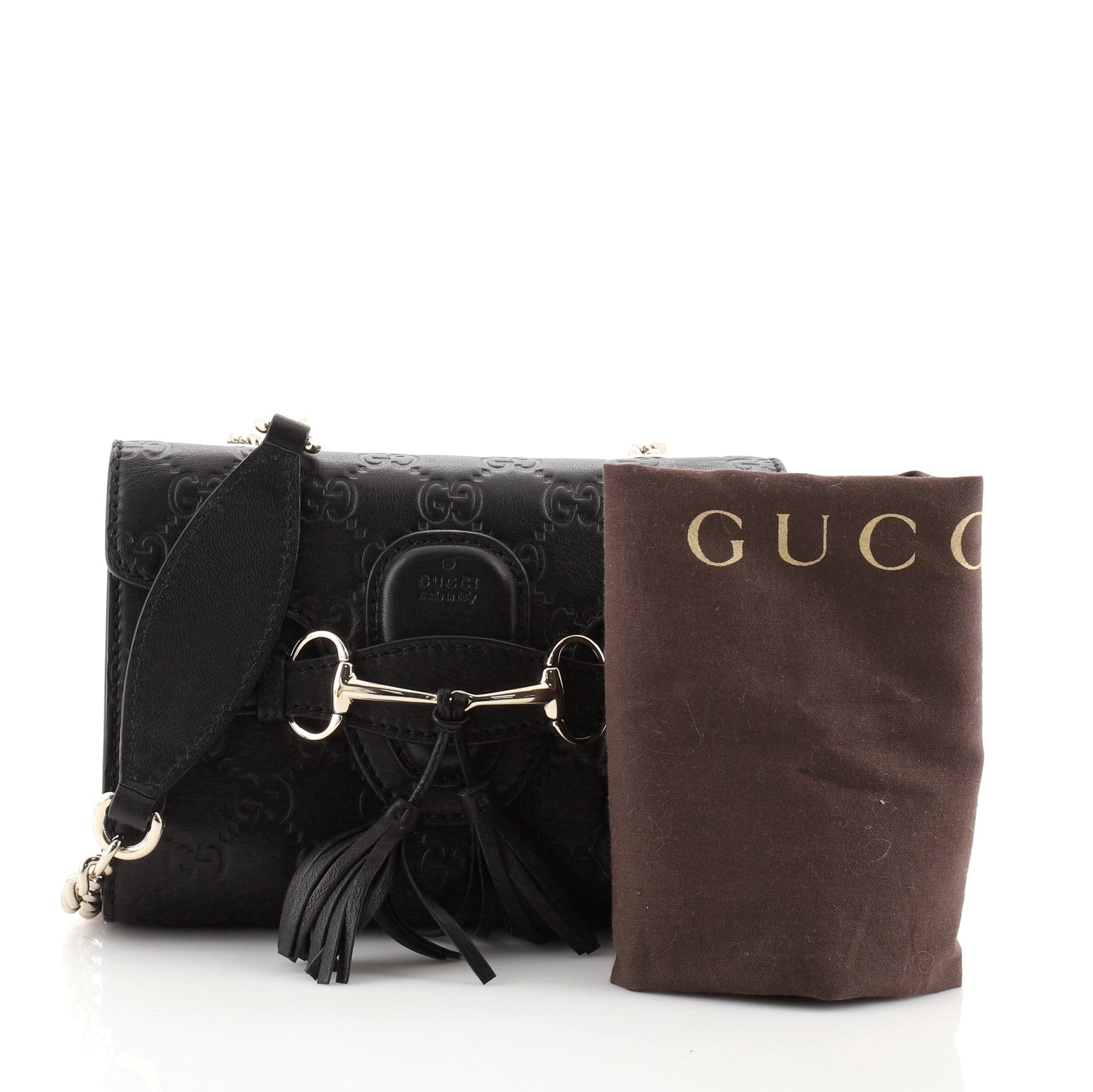Emily Chain Flap Bag Guccissima Leather Mini