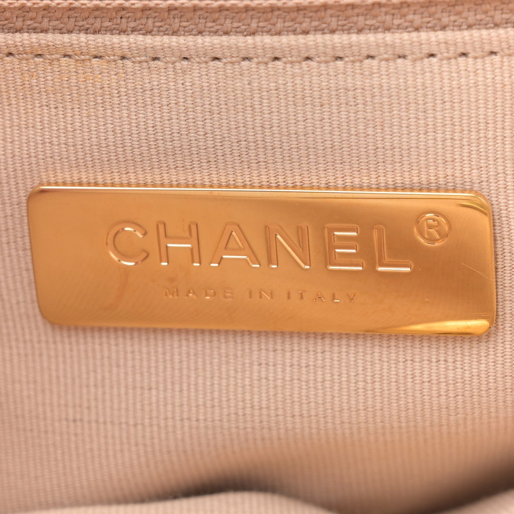 Goatskin Quilted Large Chanel 19 Flap White