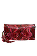Gucci Red Python Tassel Clutch