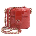 Chanel Patent Leather Matelassé Mini Chain Vanity Shoulder Bag AP1573