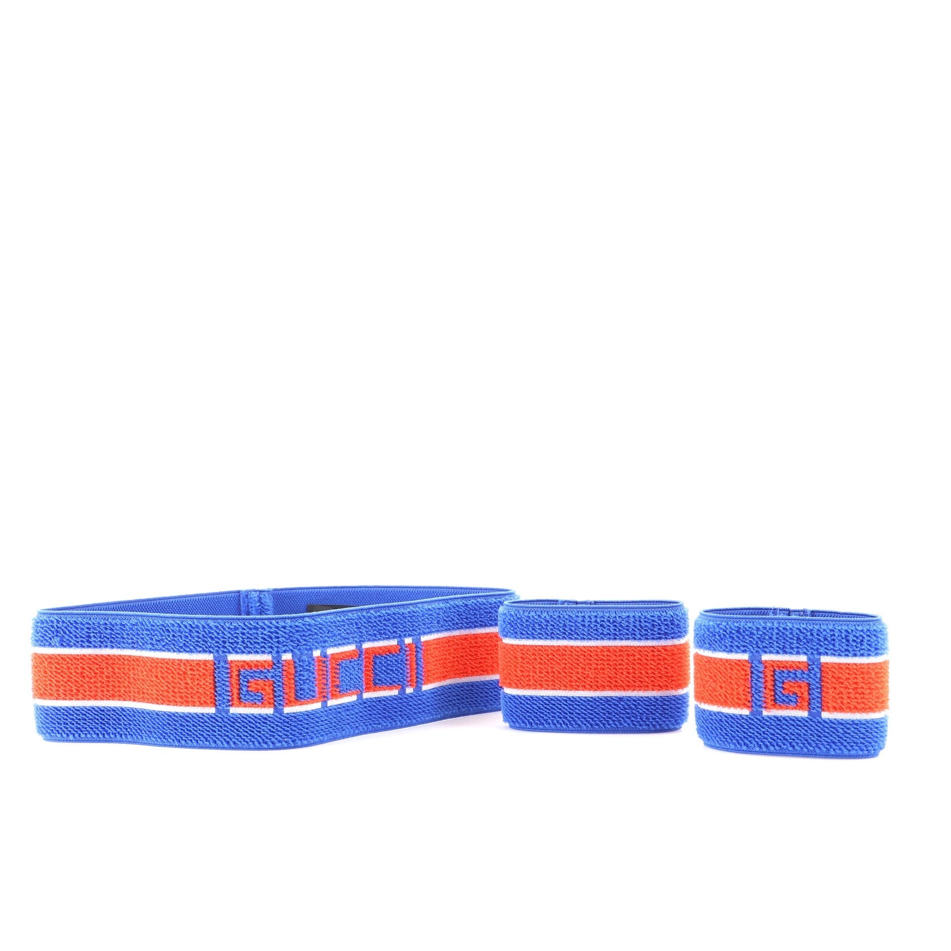 Gucci Stripe Headband and Wristband Set Cotton Medium Large