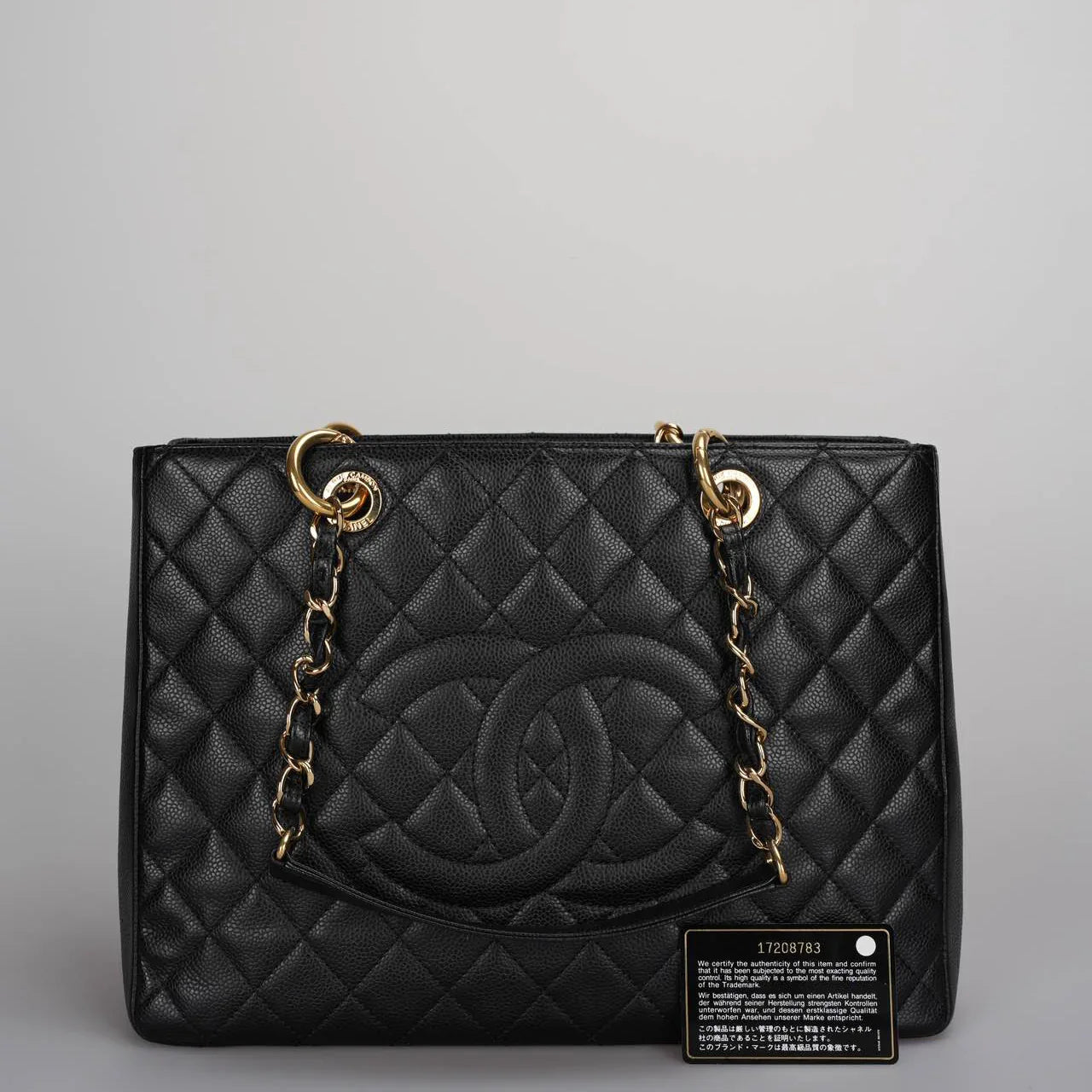 Chanel Black Grand Shopping Tote Black GST Bag in Cavier 2012-2013