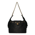 Denim Quilted Small Chanel 25 Handbag Black