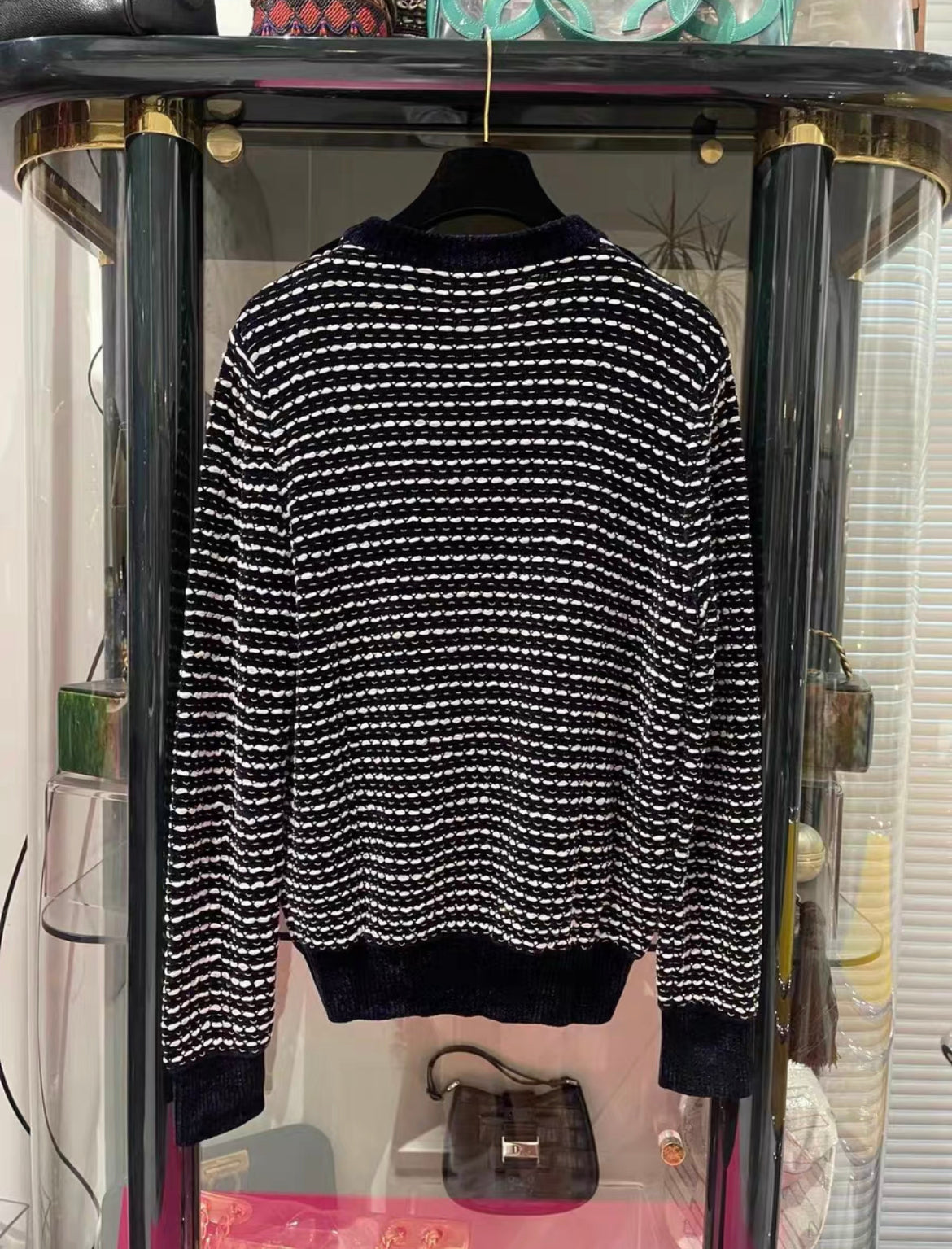 Chanel 20K Navy Blue, White & Gold Pullover size 38 brand new with tags