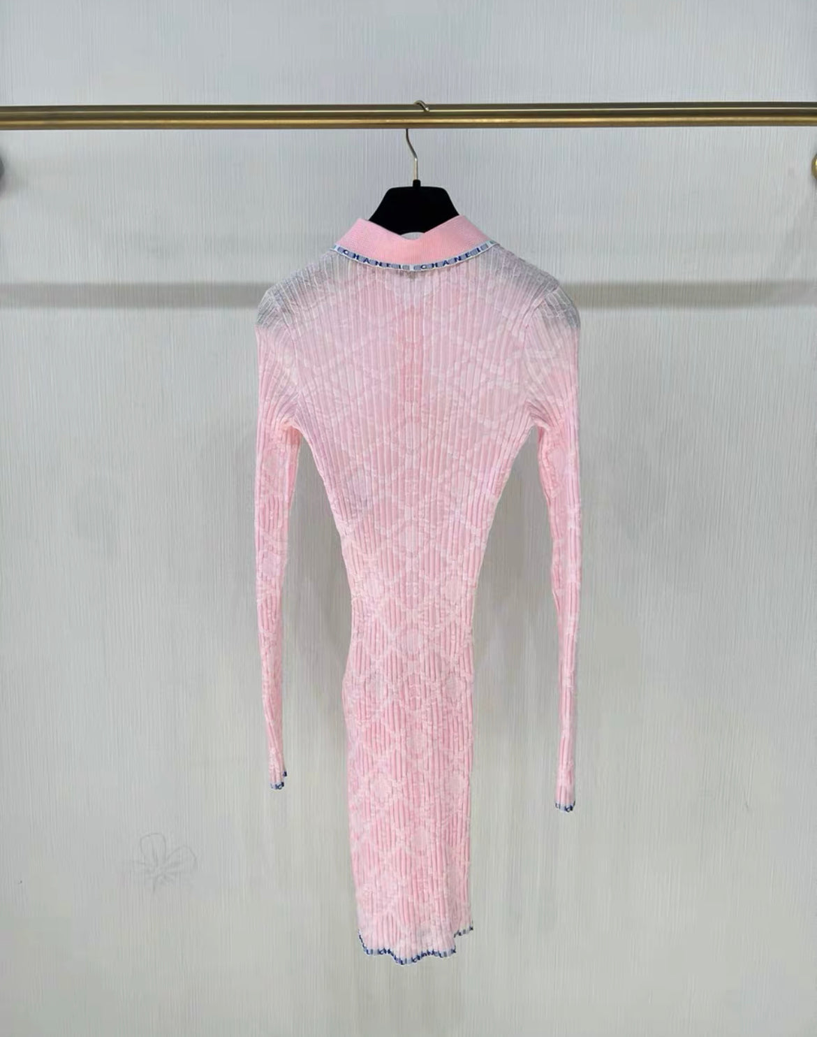 Chanel 24S pink stretch knitted dress, brand new with tag size 34