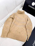 Chanel 23N coco neige khaki turtleneck sweater size 36