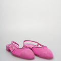 Chanel Slingback Suede Ballet Flats in Pink Size 35.5