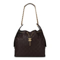 Caviar Quilted Medium Chanel 25 Handbag Dark Brown