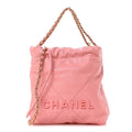 Shiny Caviar Quilted Mini Chanel 22 Coral