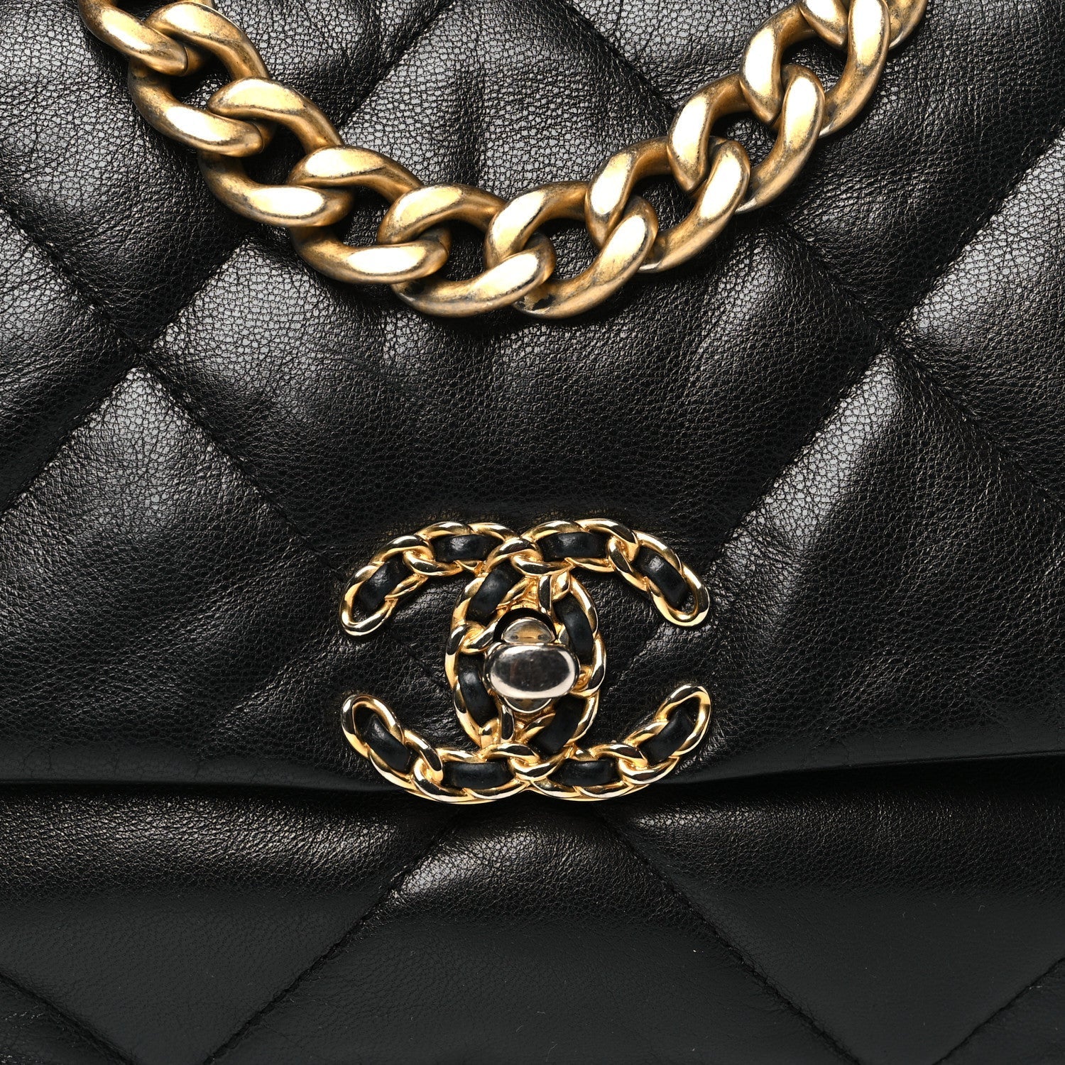 Lambskin Quilted Medium Chanel 19 Flap Black