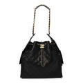 Caviar Quilted Medium Chanel 25 Handbag Black