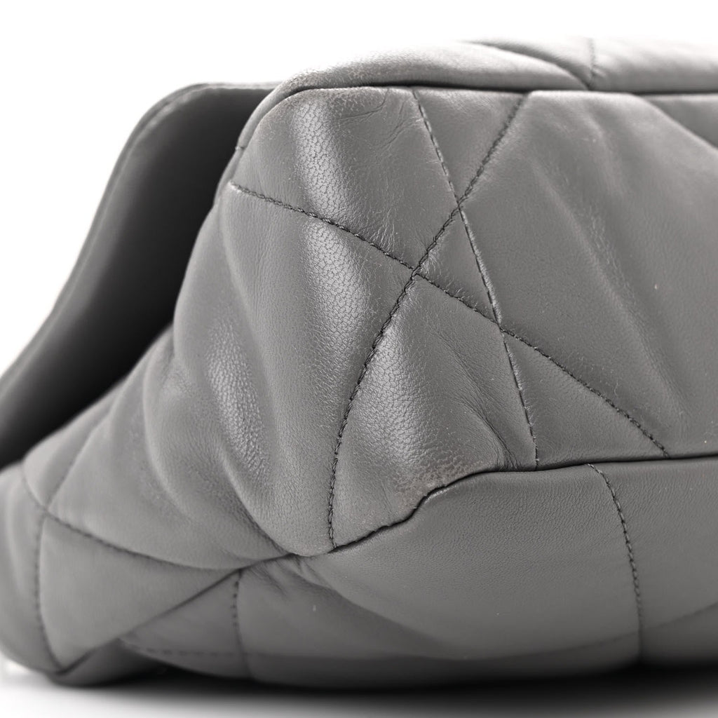Lambskin Quilted Medium Chanel 19 Flap Dark Grey