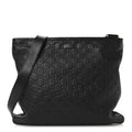 Guccissima Medium Flat Messenger Bag Black