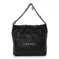 Shiny Caviar Quilted Small Chanel 22 Black