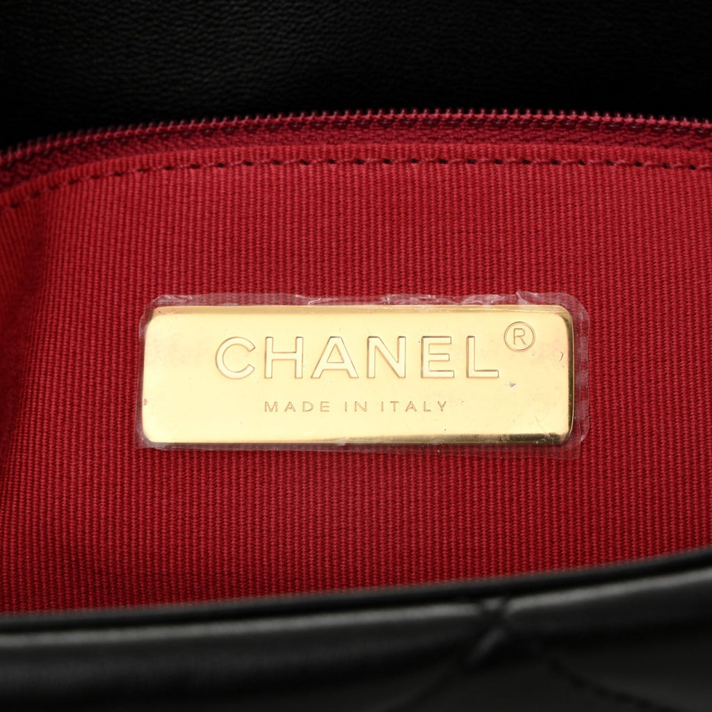 Lambskin Quilted Large Chanel 19 Flap Black