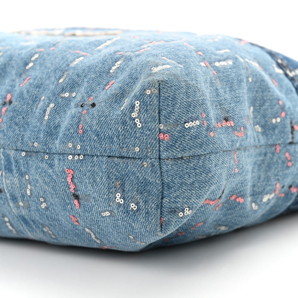 Denim Sequin Chanel 22 Blue