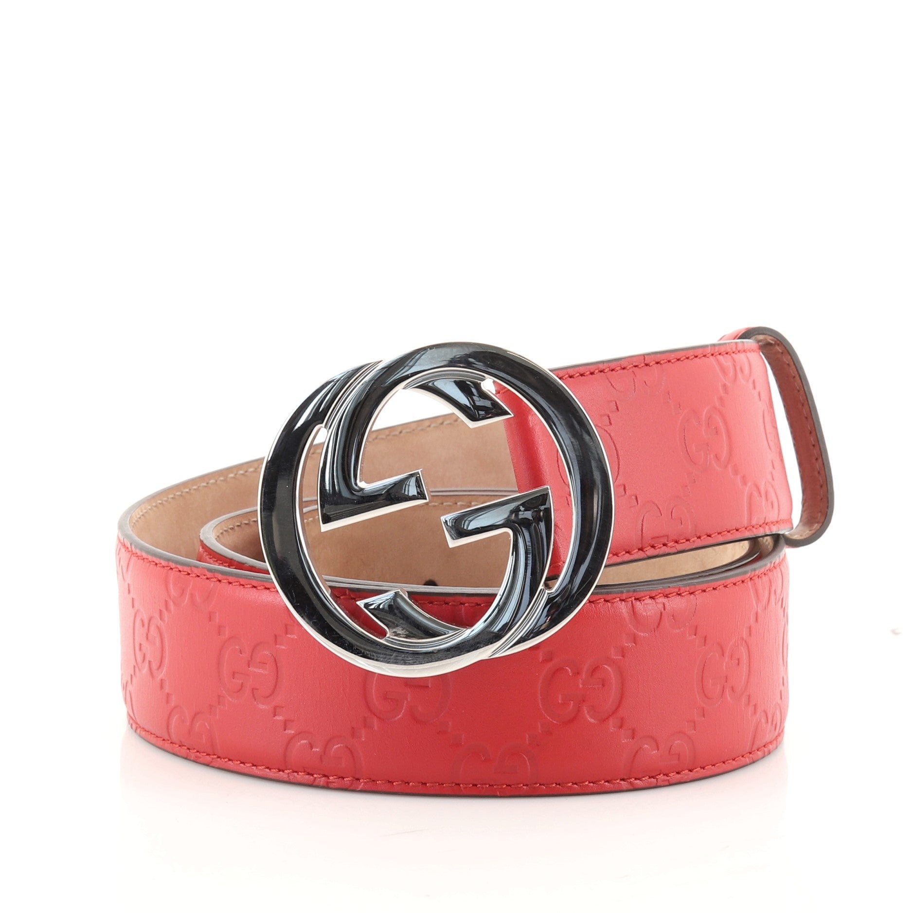 Interlocking G Belt Guccissima Leather Wide 95