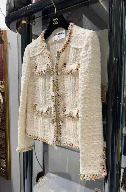Chanel 17C 2017 Cruise Cuba Coco Tweed Jacket Ivory size 36 brand new with tags