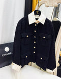 Chanel 21S Black tweed & silk jacket size 40