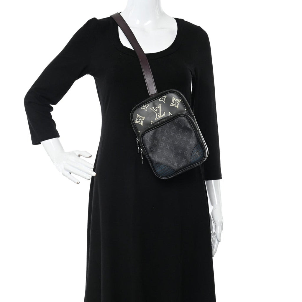 Louis Vuitton Monogram Eclipse Amazone Sling Shoulder Bag - Black