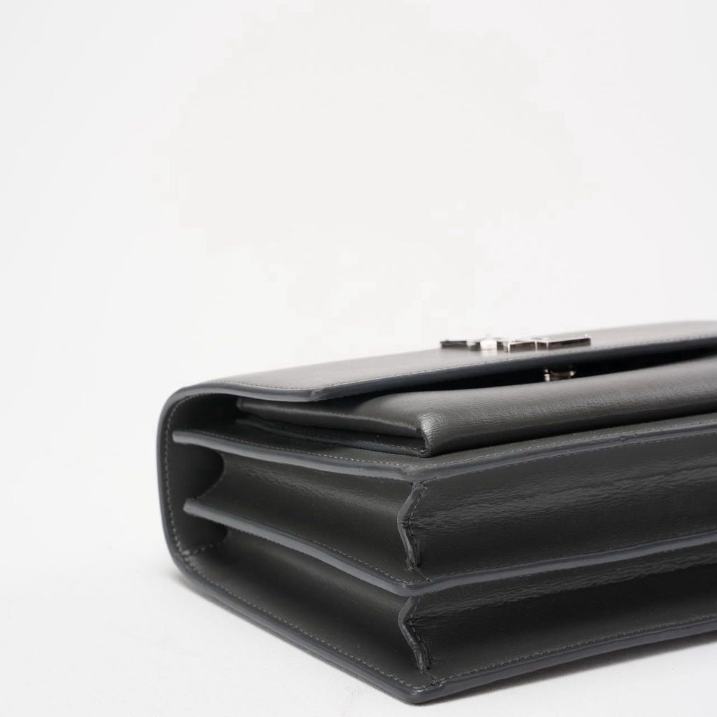 Saint Laurent Grey Calfskin Medium Monogram Sunset