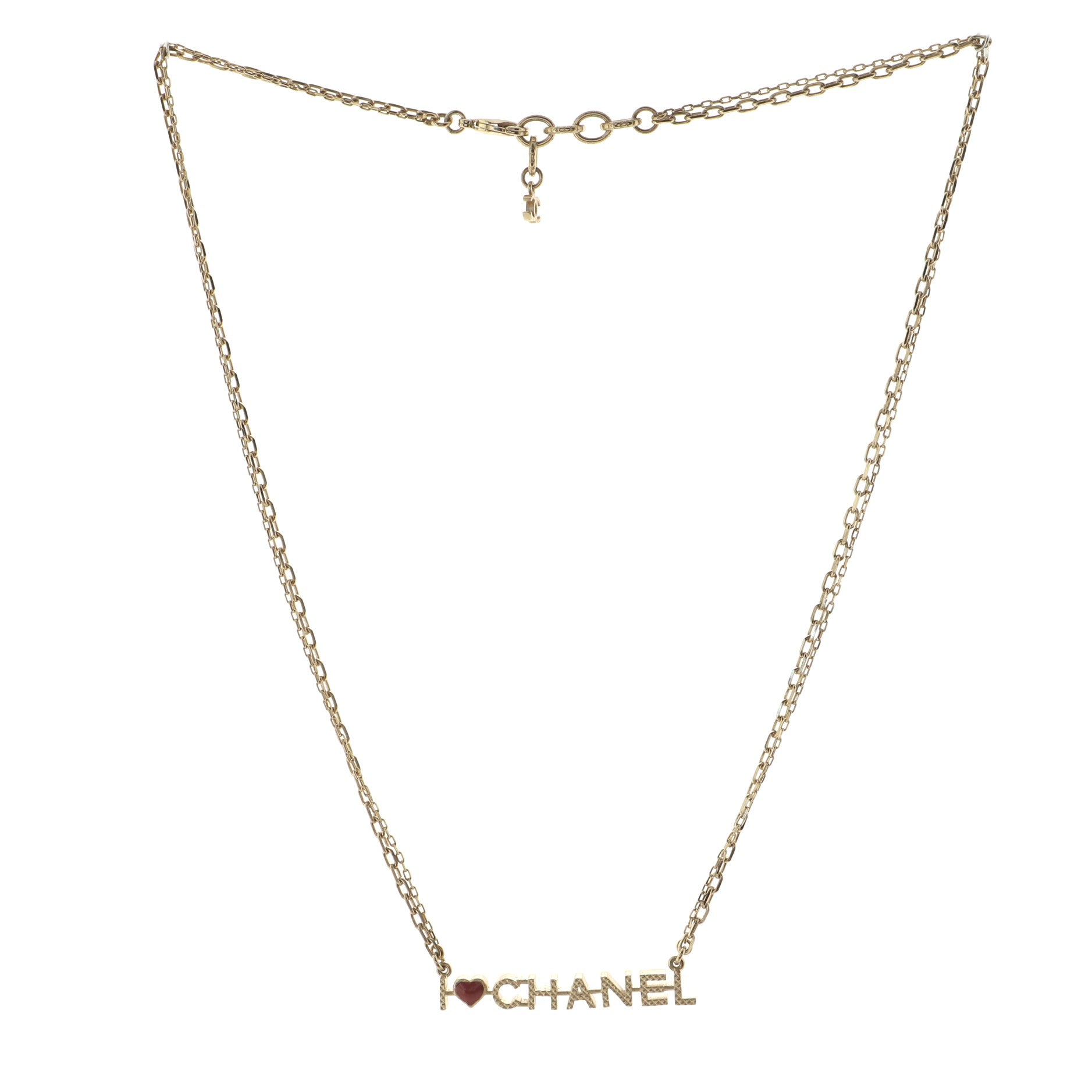 I Love Chanel Necklace Metal with Resin