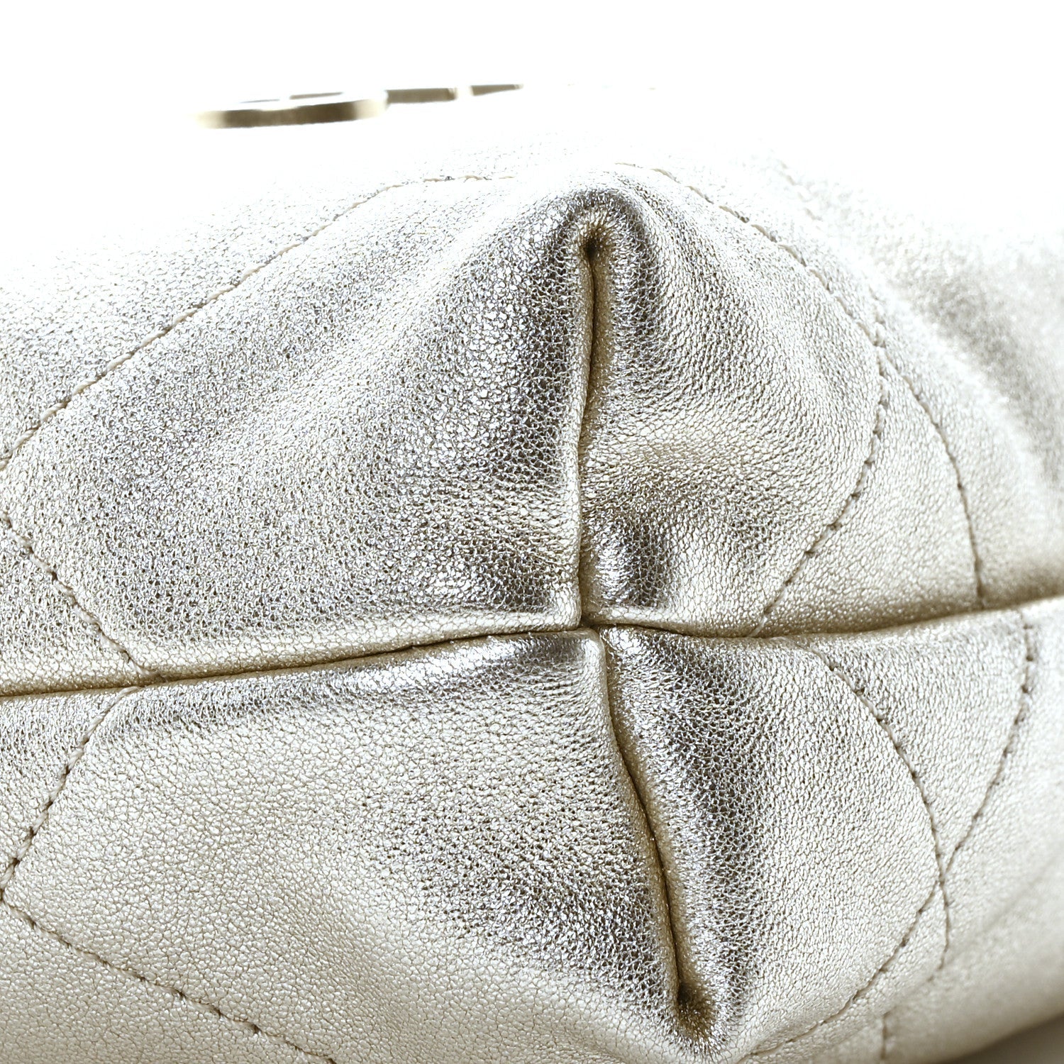 Metallic Lambskin Quilted Mini Chanel 22 Golden