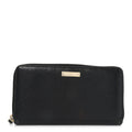 Guccissima Margaux Calfskin Metal Bar Zip Around Wallet Black