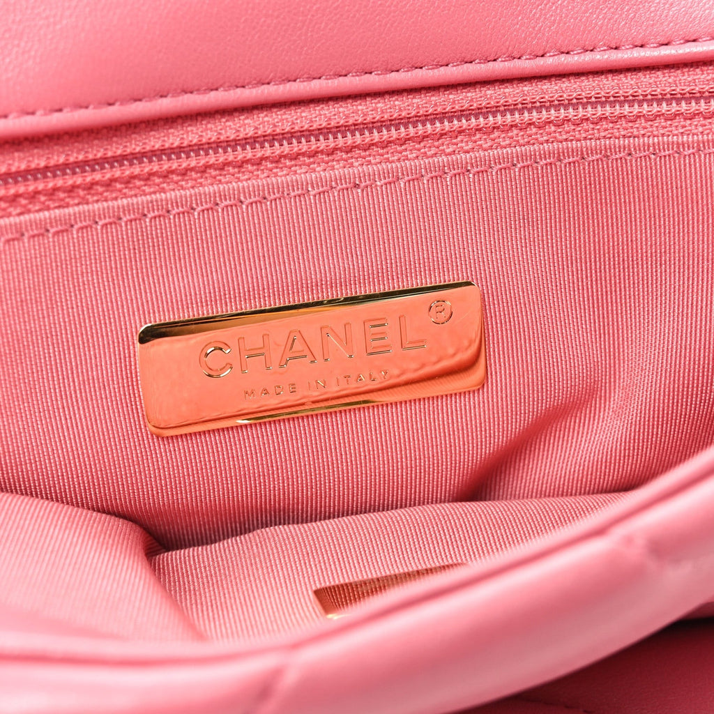 Lambskin Quilted Medium Chanel 19 Flap Pink
