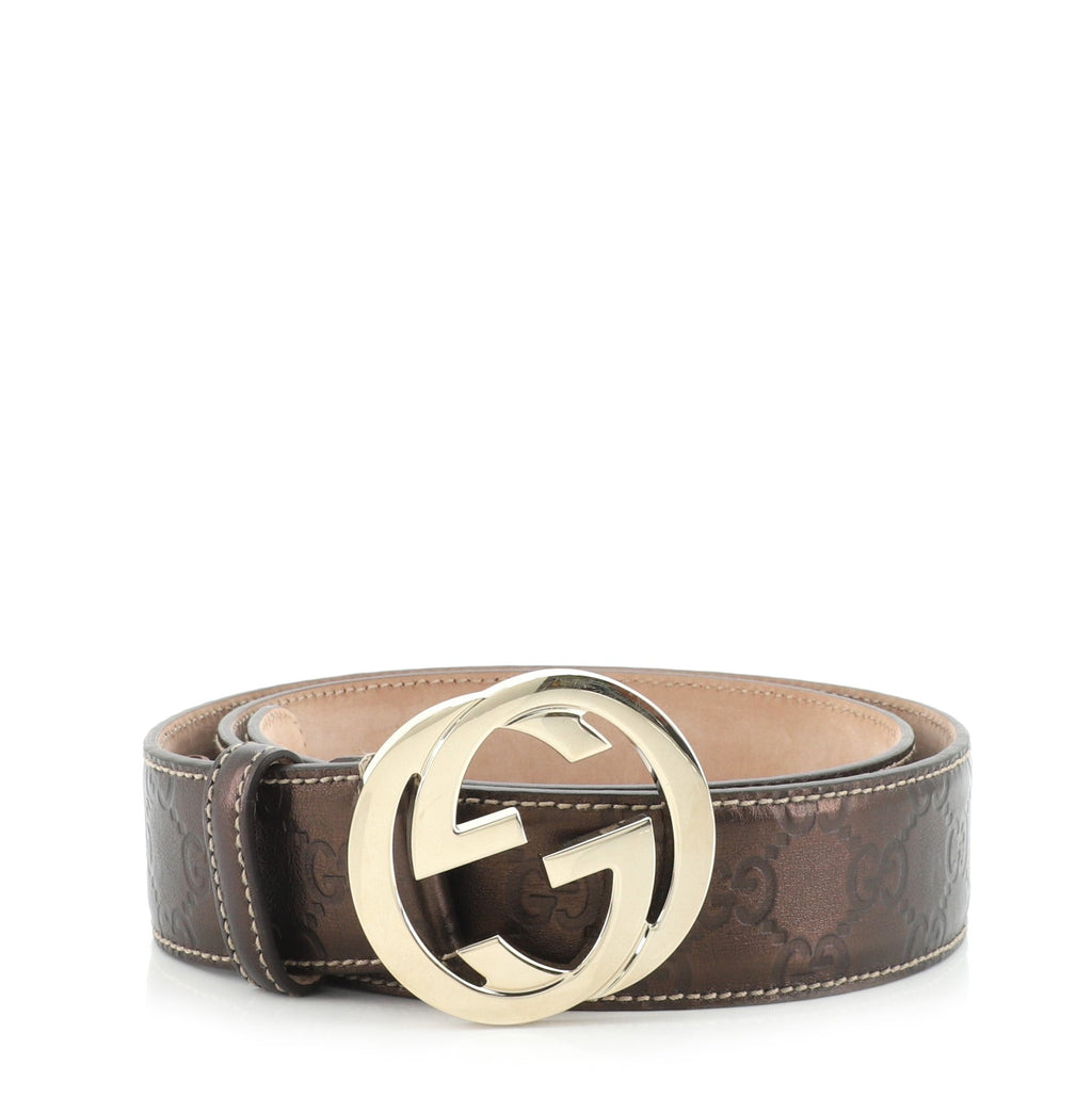 Interlocking G Belt Guccissima Leather Wide 95