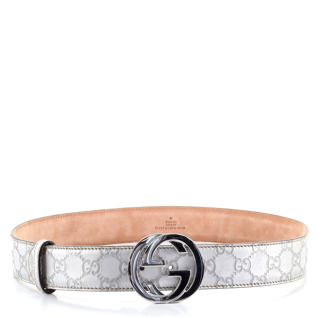 Interlocking G Belt Guccissima Leather Wide 95