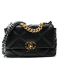 Goatskin Quilted Medium Chanel 19 Flap Black