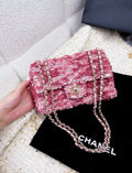 Chanel 23S Small Flap Bag Sequins Pink gold tone metal