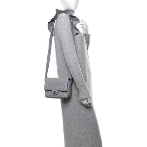 Calfskin Quilted Bolero De Chanel Flap Bag Grey