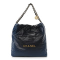 Shaded Calfskin Quilted Chanel 22 Blue Dark Blue
